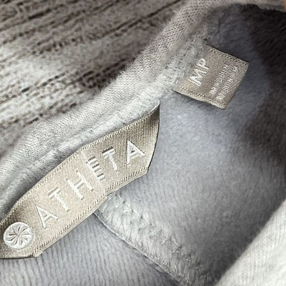 Athleta Cozy Karma Back Zip Sweatshirt‎ Dress Stretch Grey Petite Sz M - Picture 3 of 10